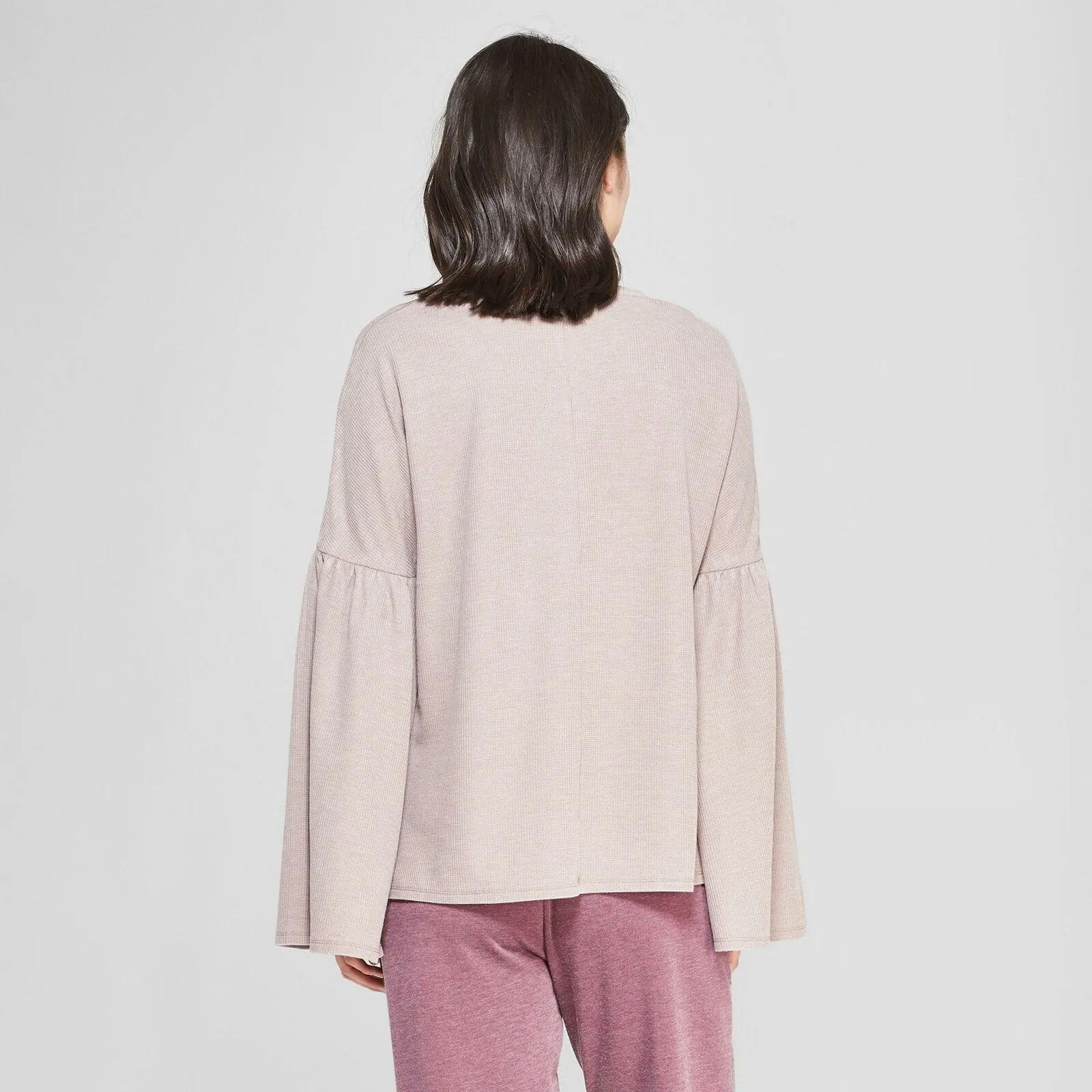 NWT Xhilaration Women's Loose Fitted Thermal Bell Sleeve Sleep T-Shirt Small