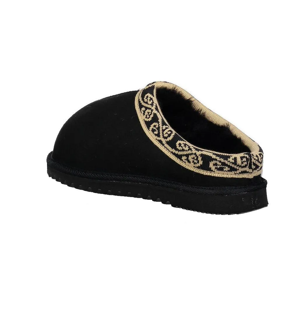 NZ Sheepskin Scuffs with Maori Koru Trim