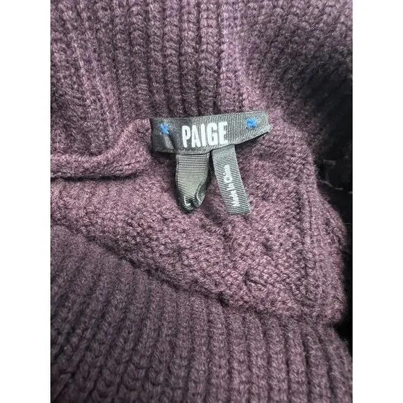 PAIGE LORILEE WOOL BLEND TURTLENECK JUMPER IN DARK SANGRIA size Large