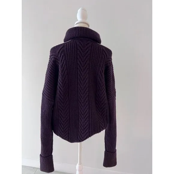 PAIGE LORILEE WOOL BLEND TURTLENECK JUMPER IN DARK SANGRIA size Large