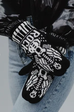 Panache Black and White Rock Mittens