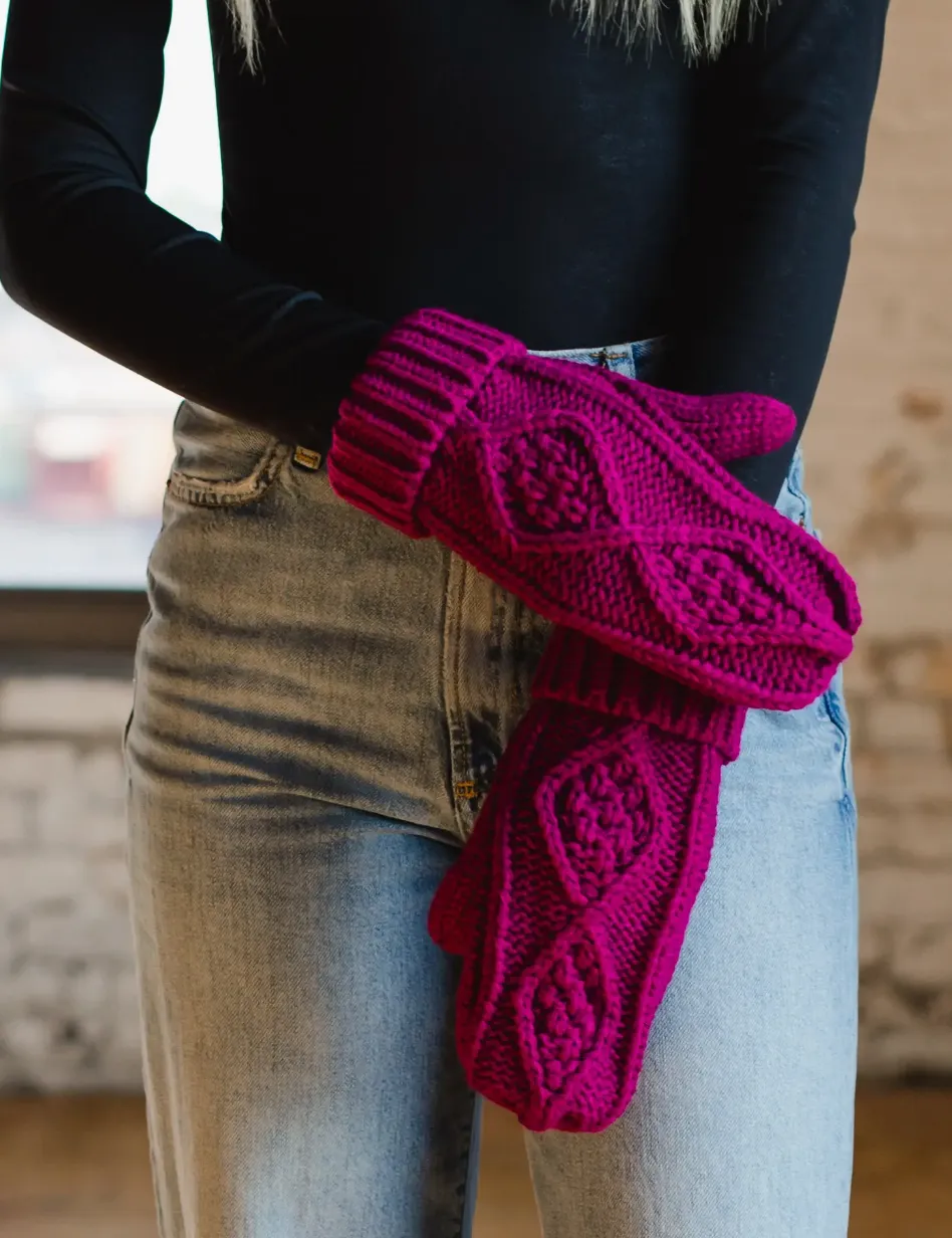 PANACHE MAGENTA MITTENS