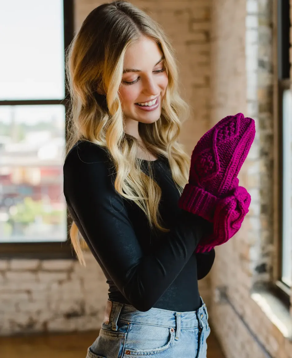 PANACHE MAGENTA MITTENS