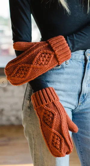 Panache Rust Cable Mittens