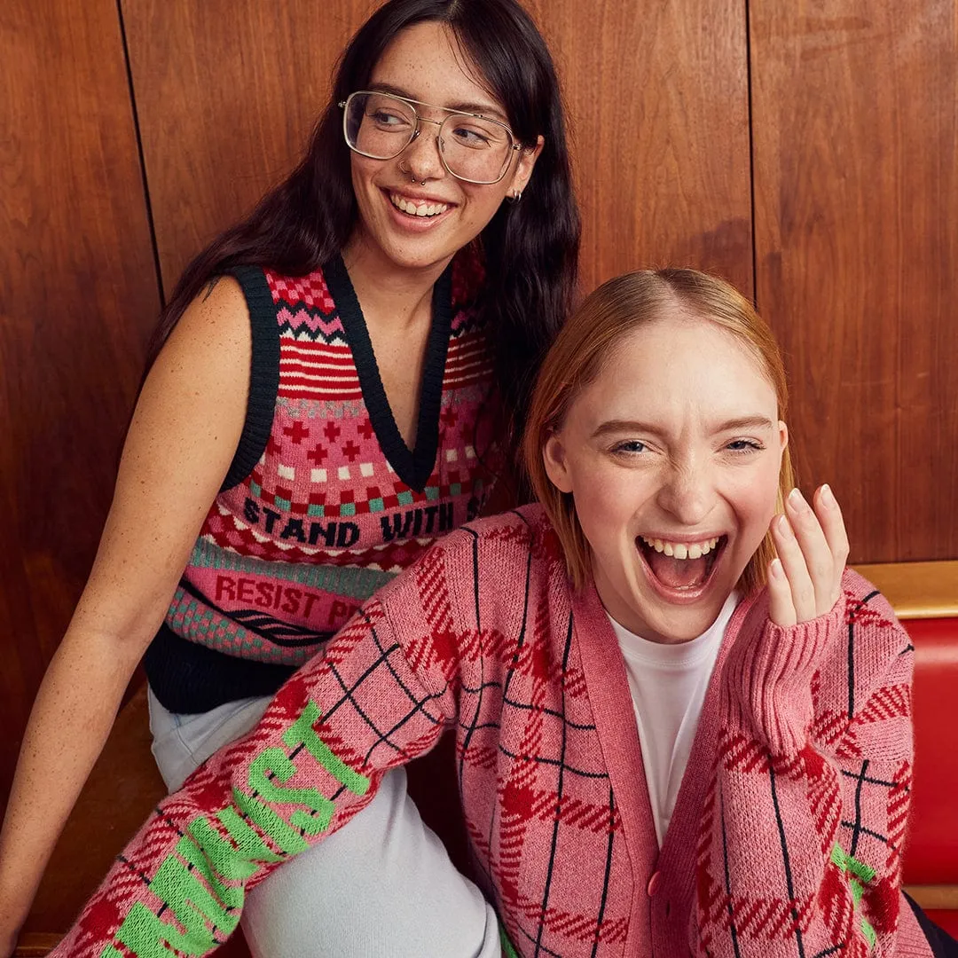 Patchwork Lambswool Tank Top in Bubblegum