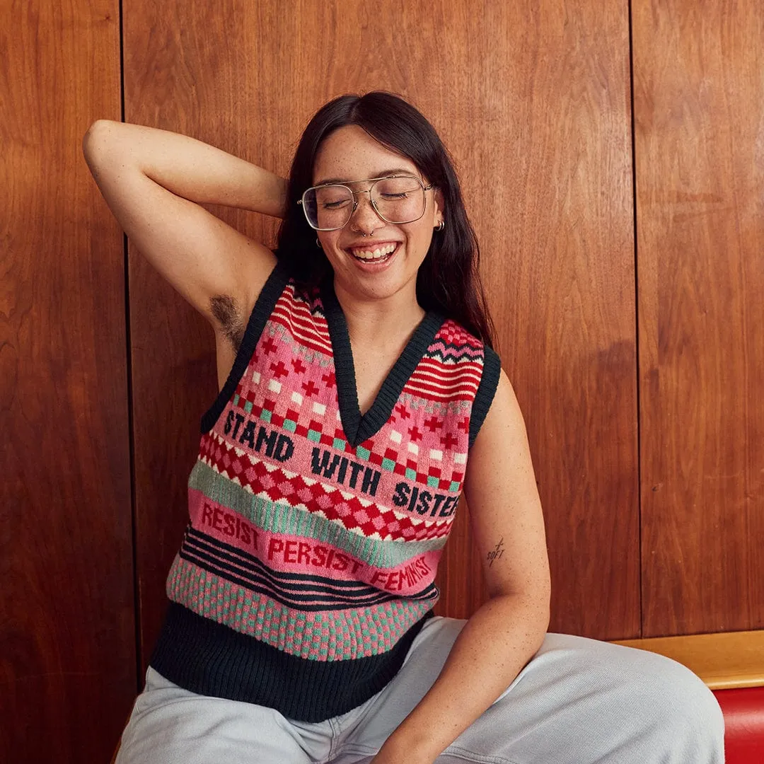 Patchwork Lambswool Tank Top in Bubblegum