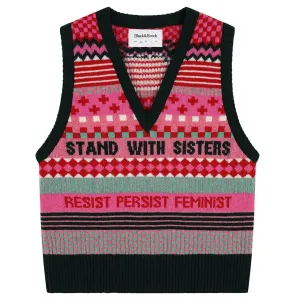 Patchwork Lambswool Tank Top in Bubblegum
