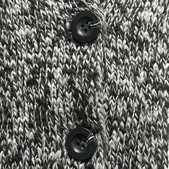 Pendleton Black Gray Alpaca Wool Blend chunky knit Cardigan Sweater jacket