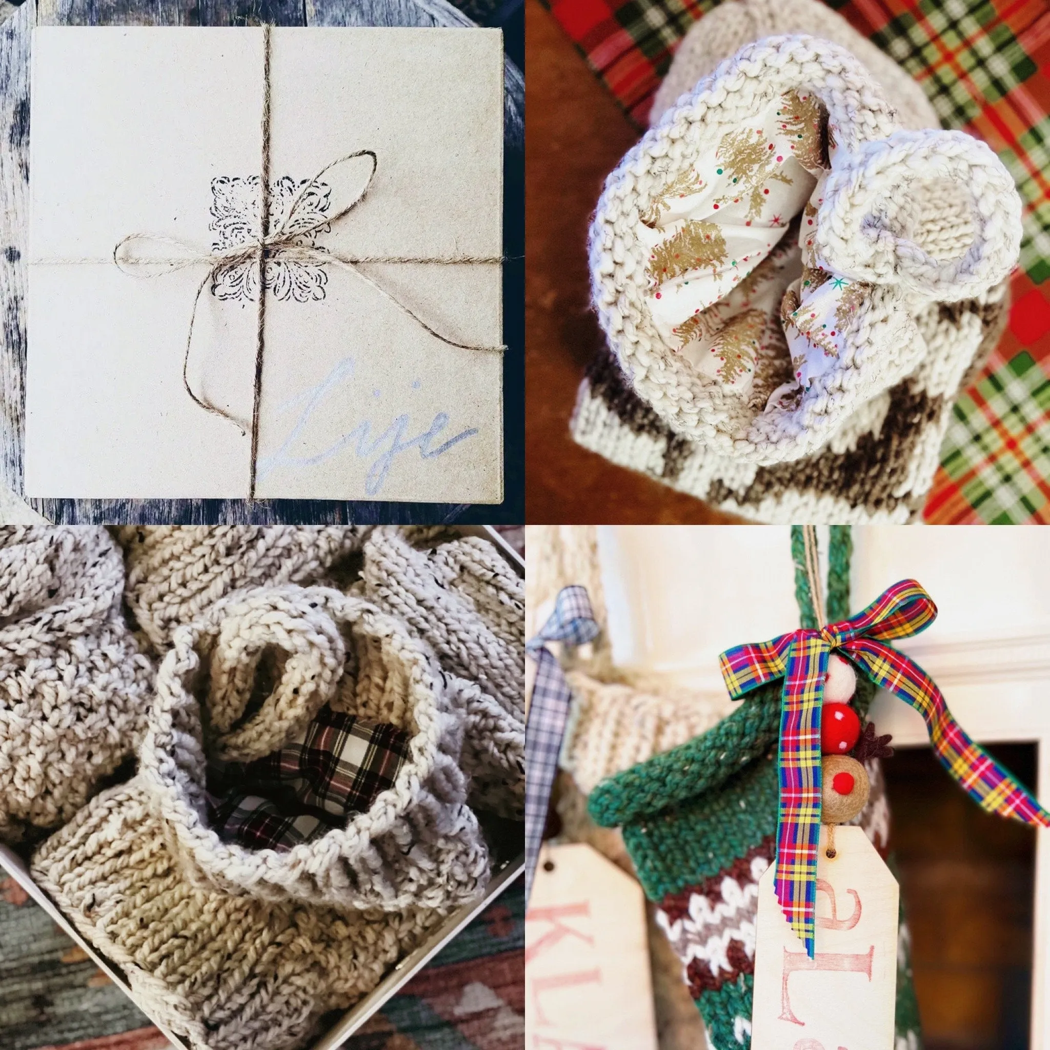 Personalized Reindeer Antlers Christmas Stocking - Large Hand Knit Customized for Kids and Family