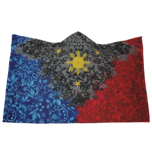 Philippines Floral Flag Hooded Blanket