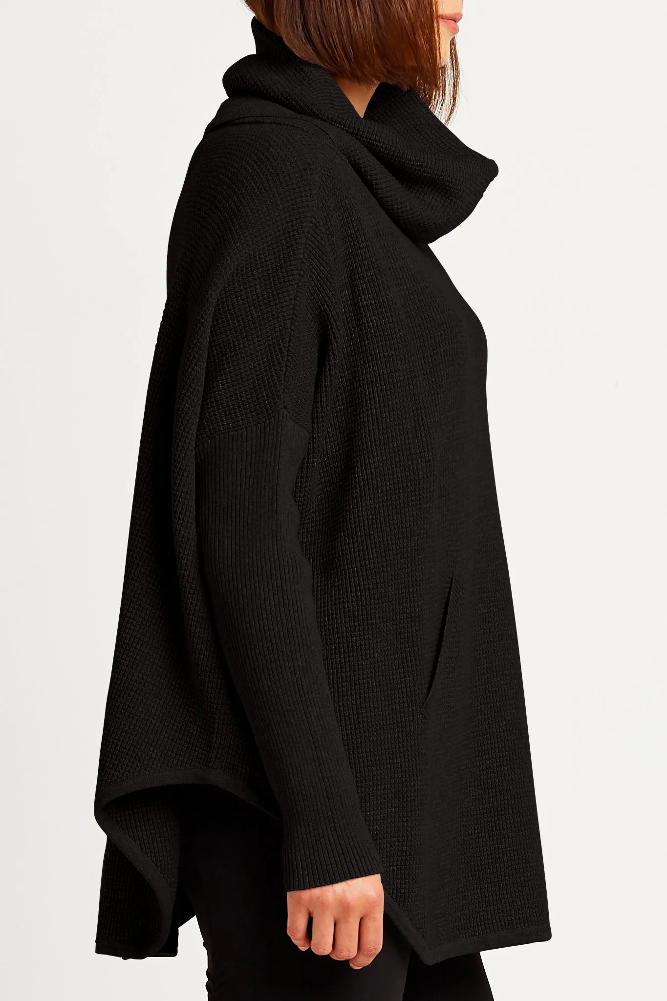 Pima Cotton Waffle Cowl Sweater