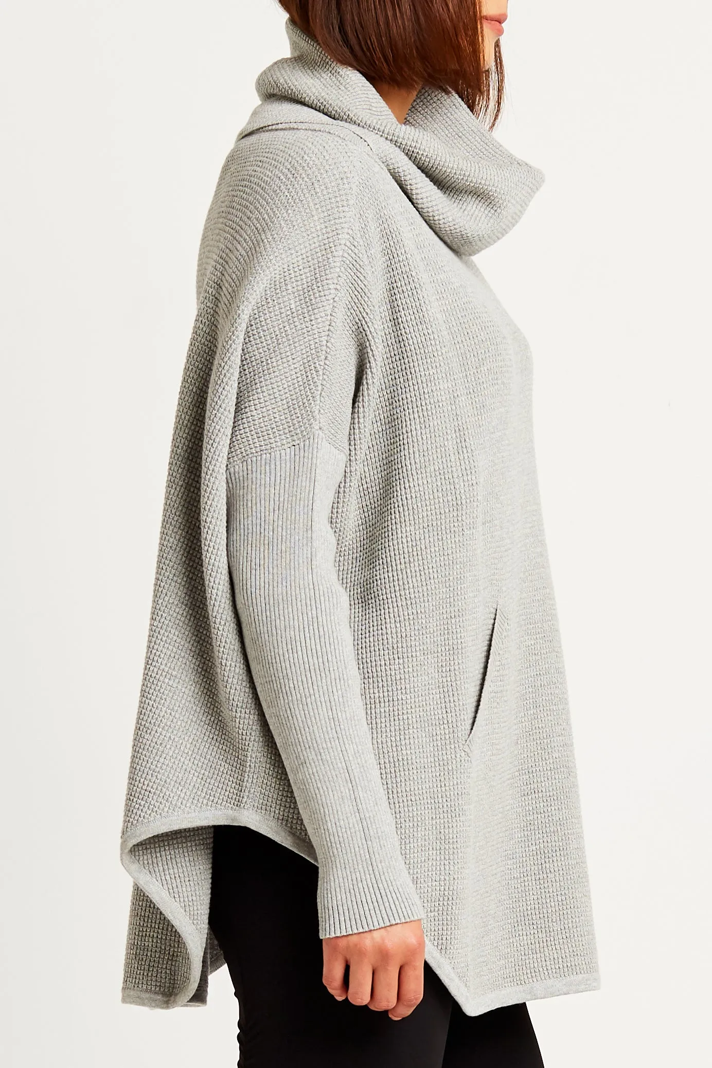 Pima Cotton Waffle Cowl Sweater