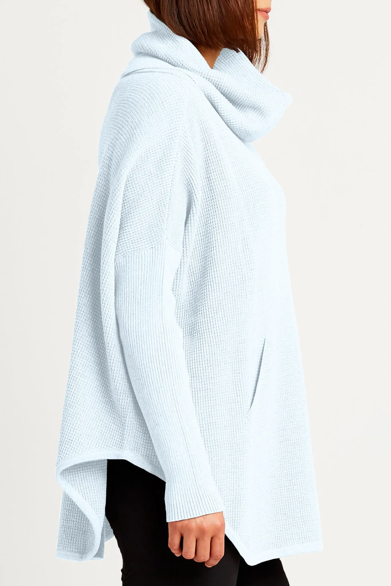 Pima Cotton Waffle Cowl Sweater