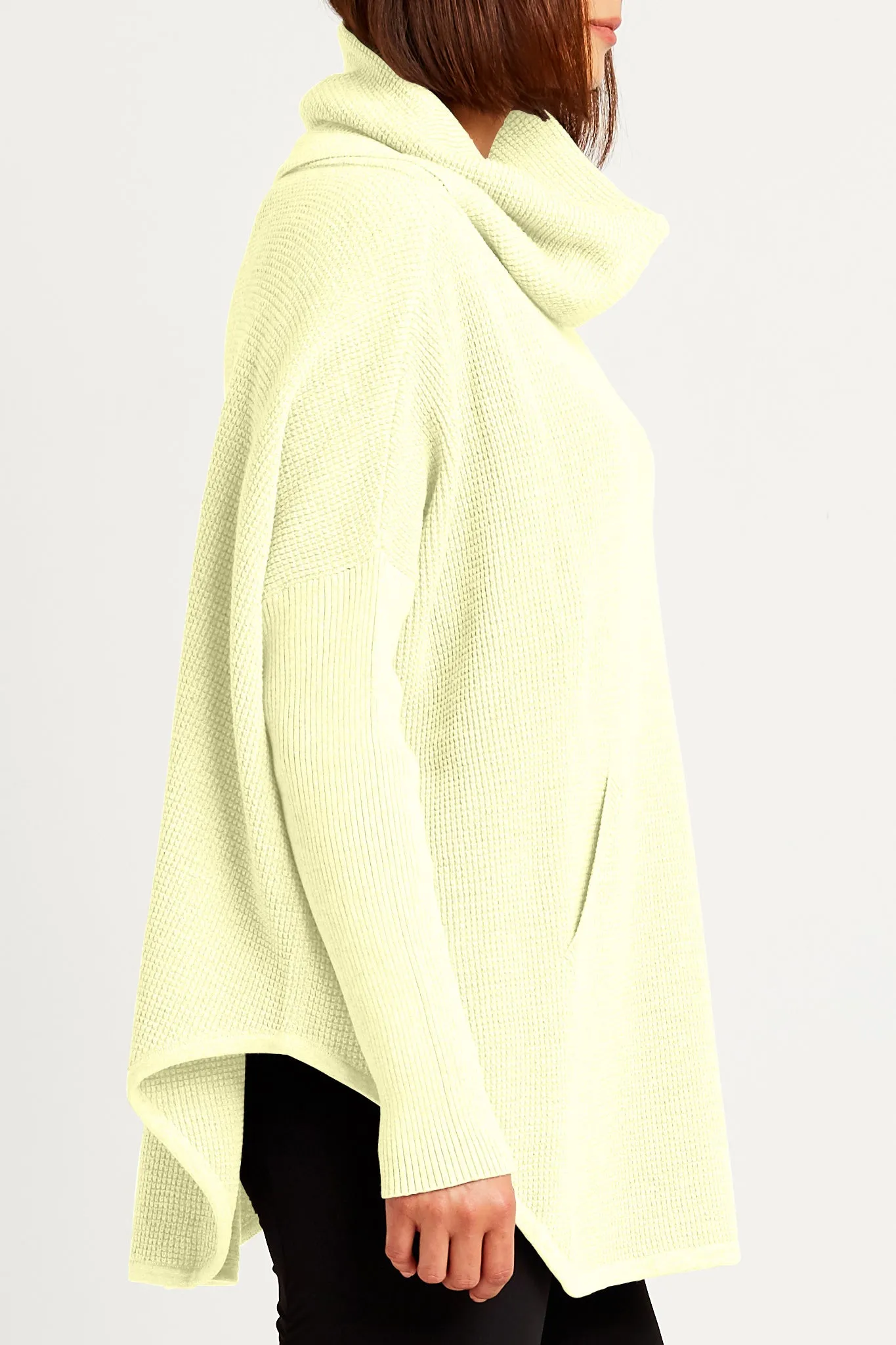 Pima Cotton Waffle Cowl Sweater
