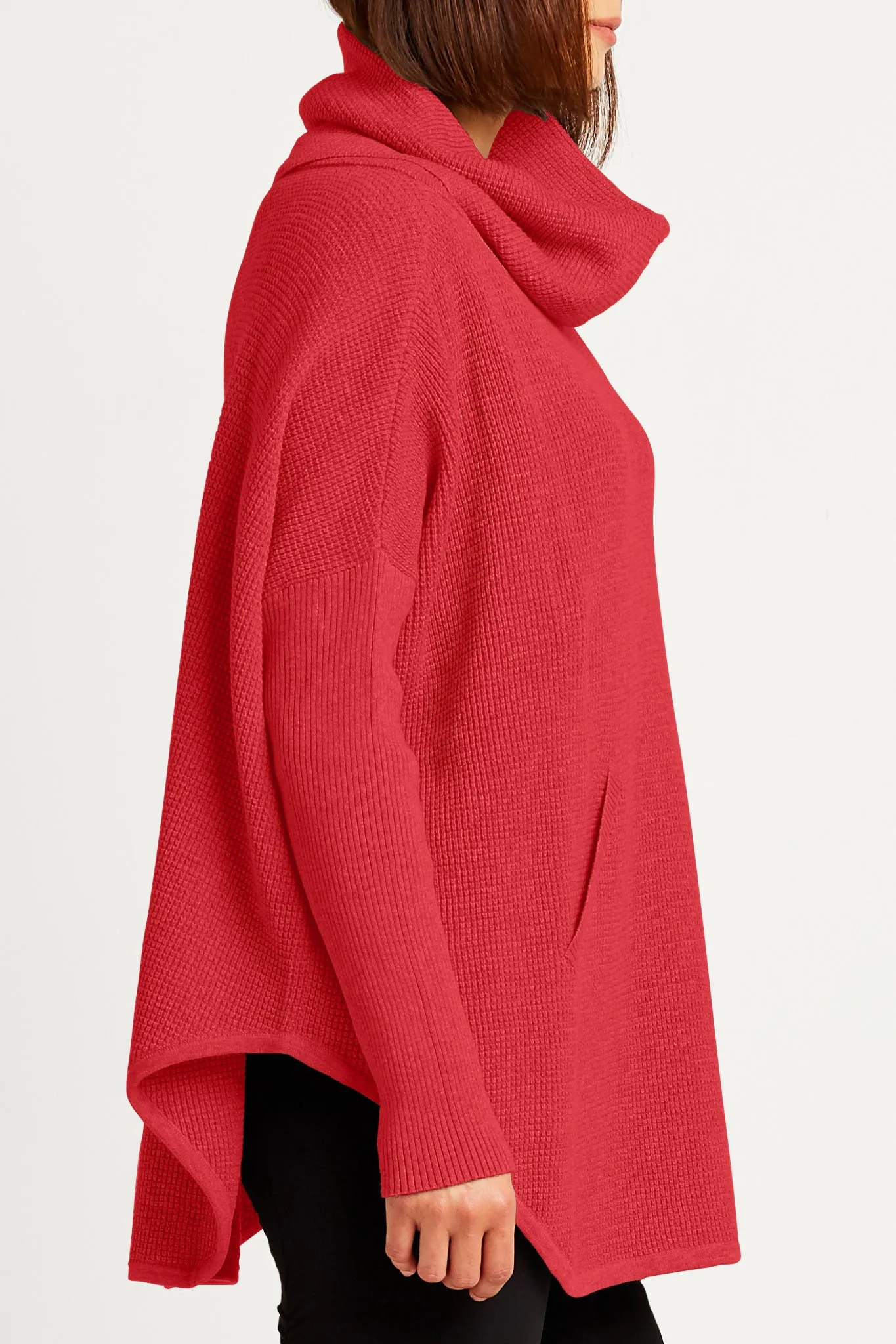 Pima Cotton Waffle Cowl Sweater