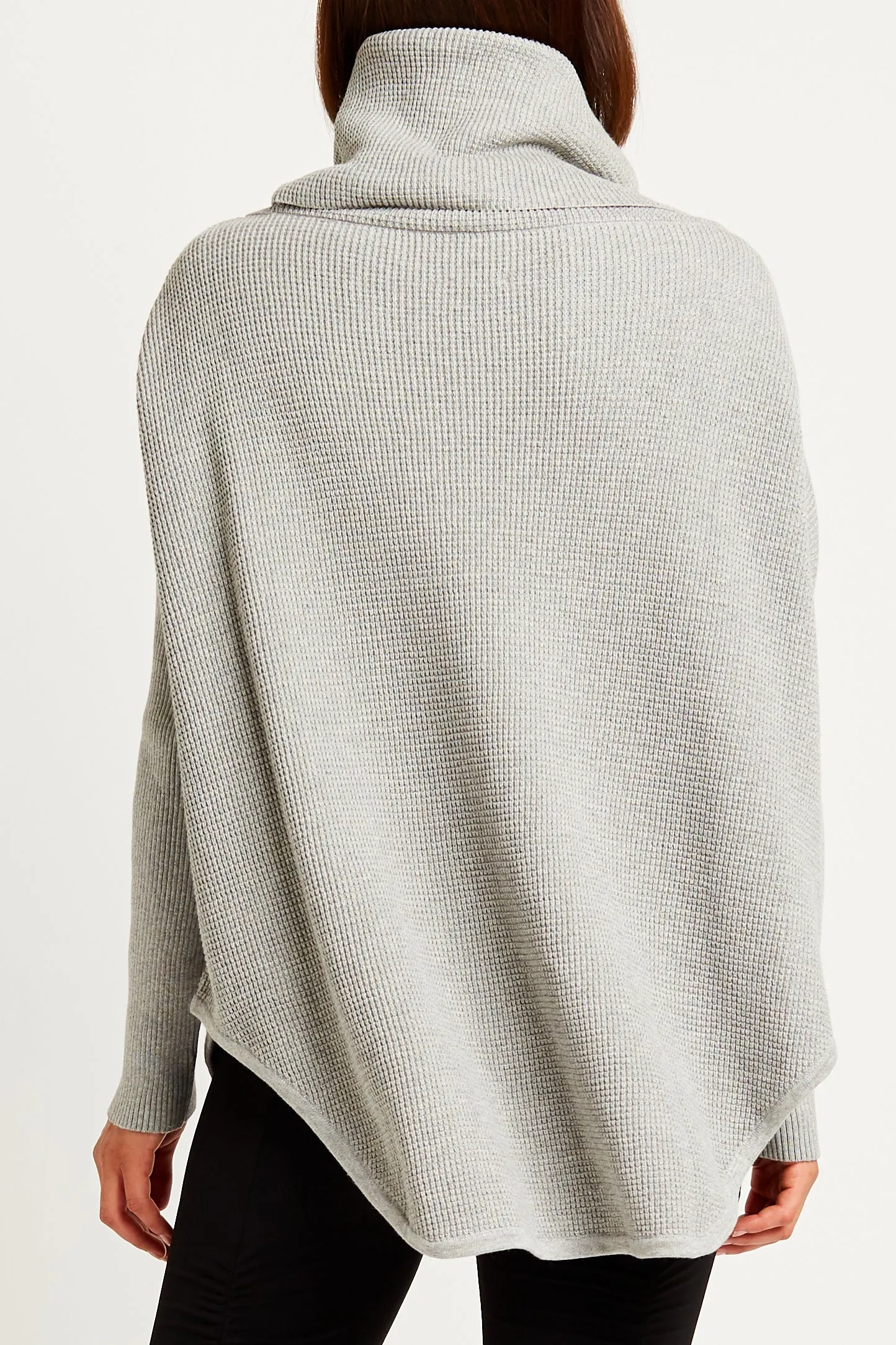 Pima Cotton Waffle Cowl Sweater