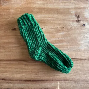 Pine Green hand knitted merino wool socks