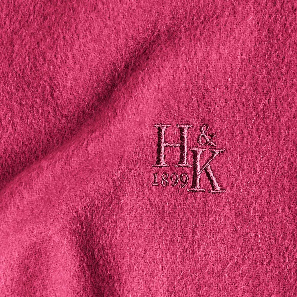 Plain Magenta Narrow Width Pure Cashmere Scarf