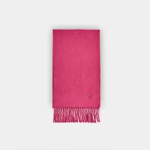 Plain Magenta Narrow Width Pure Cashmere Scarf