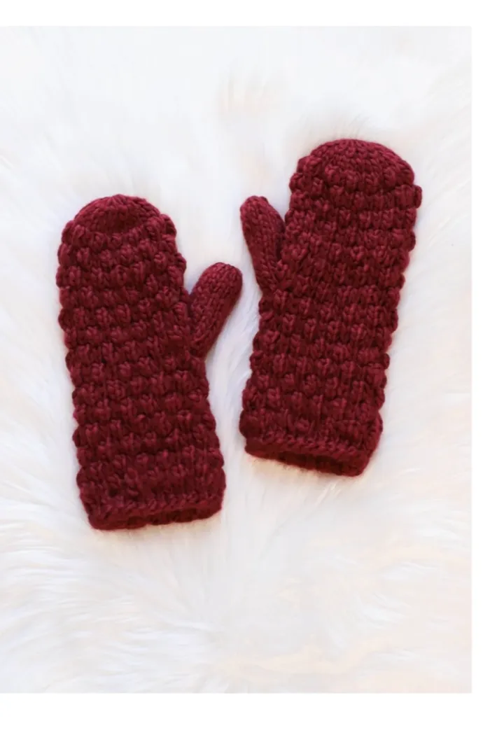 Popcorn Knit mittens