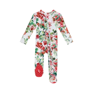 Posh Peanut Beatrix Ruffled Zippered Footie