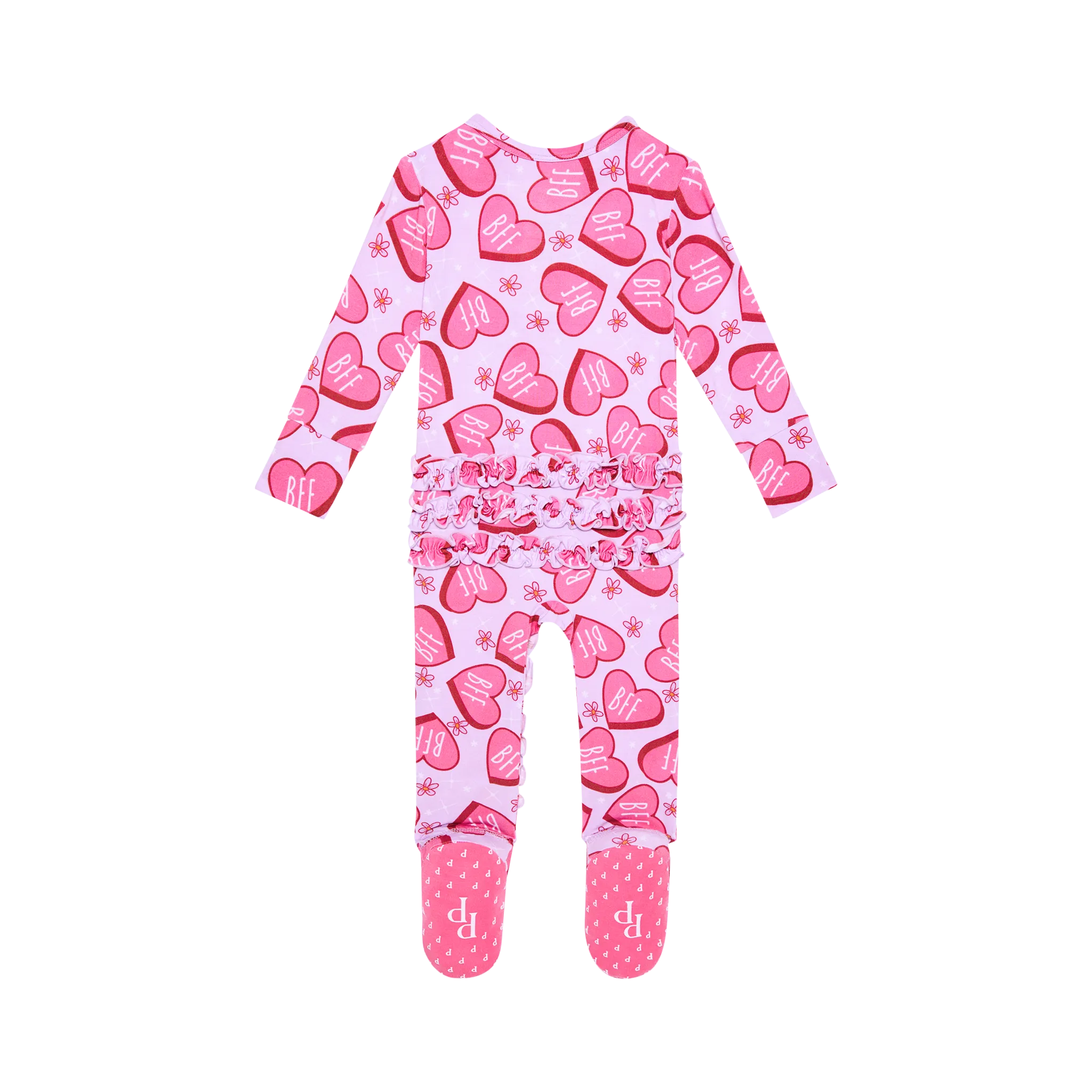 Posh Peanut Besties Ruffled Zippered Footie