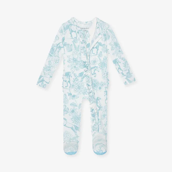 Posh Peanut Charlotte Anne Ruffled Zippered Footie