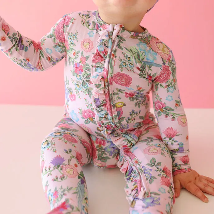 Posh Peanut Christine Ruffled Zippered Footie