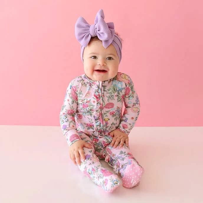 Posh Peanut Christine Ruffled Zippered Footie