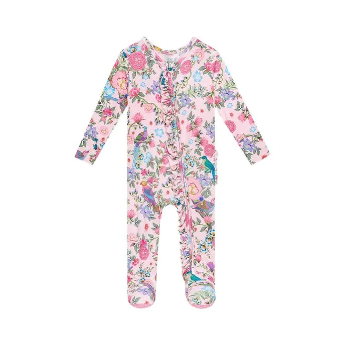 Posh Peanut Christine Ruffled Zippered Footie