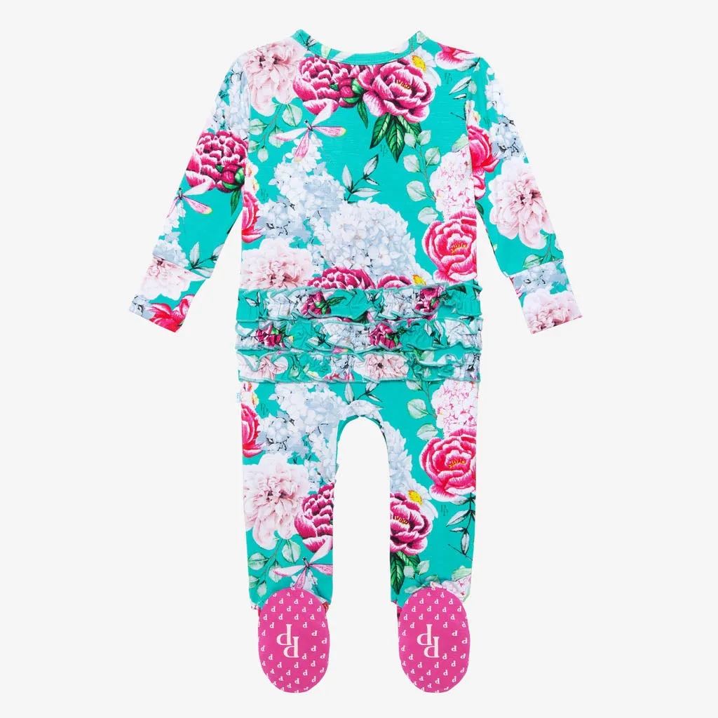 Posh Peanut Eloise Ruffled Zippered Footie