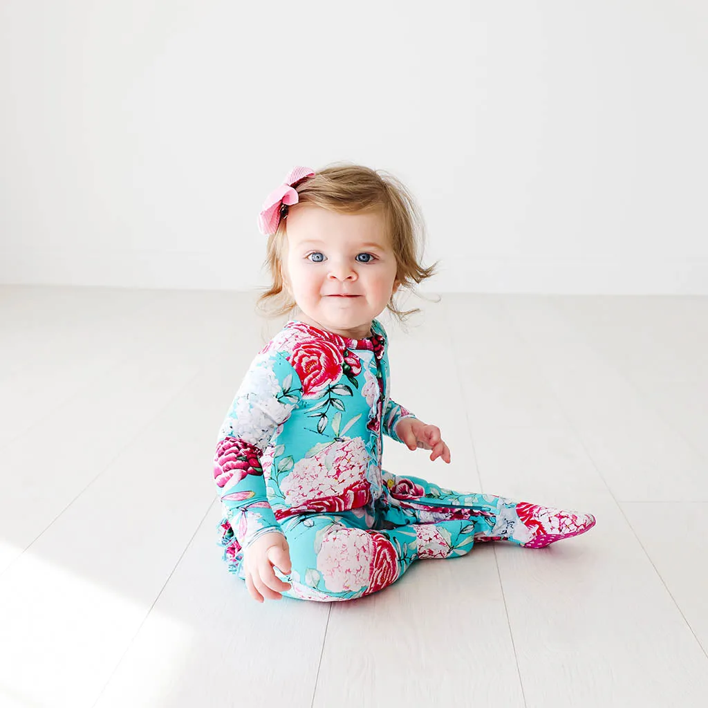 Posh Peanut Eloise Ruffled Zippered Footie