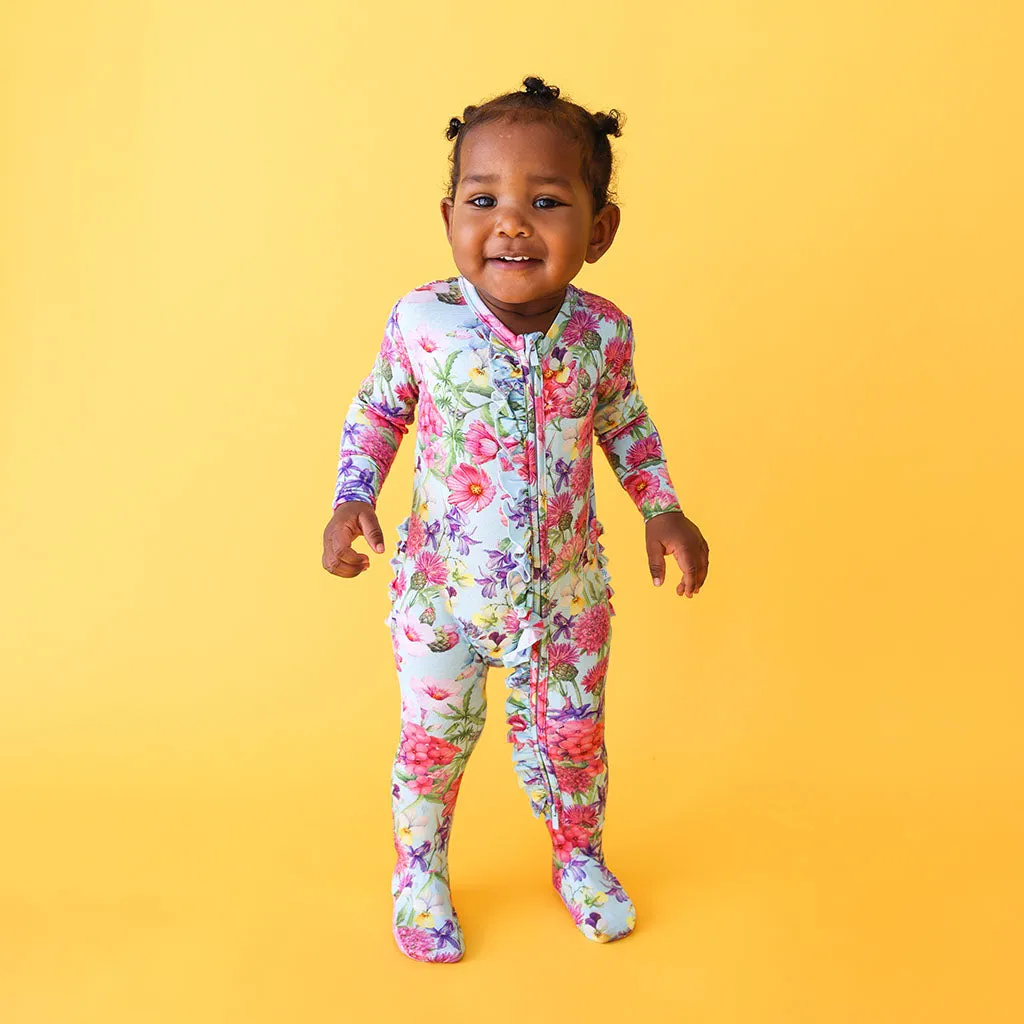 Posh Peanut Hadley Ruffled Zippered Footie