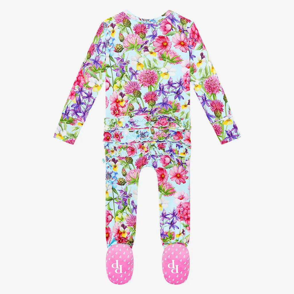 Posh Peanut Hadley Ruffled Zippered Footie
