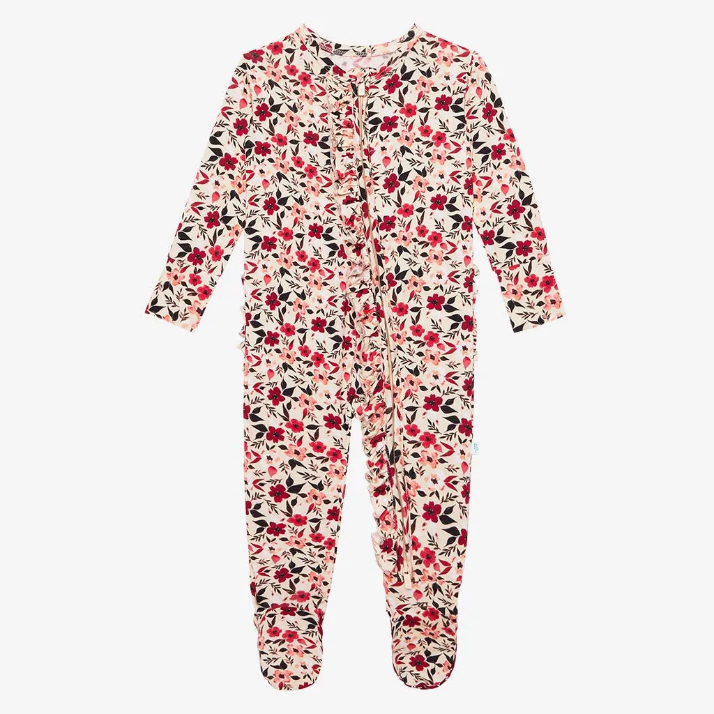 Posh Peanut Janie Ruffled Zippered Footie