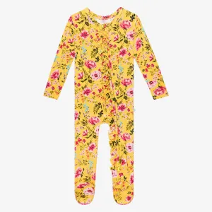 Posh Peanut Kina Ruffled Zippered Footie