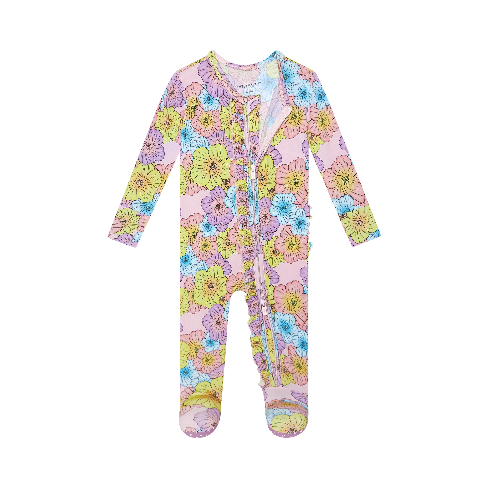 Posh Peanut Kourtney Ruffled Zippered Footie