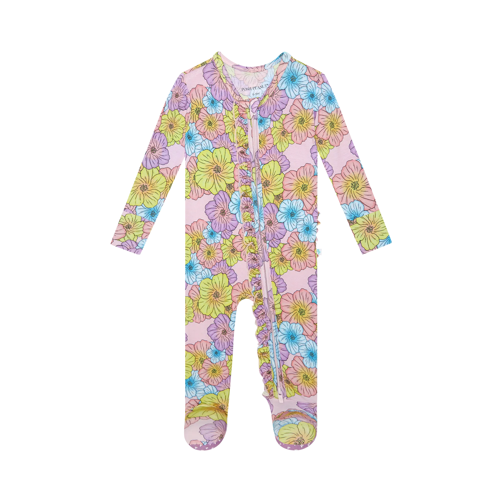 Posh Peanut Kourtney Ruffled Zippered Footie