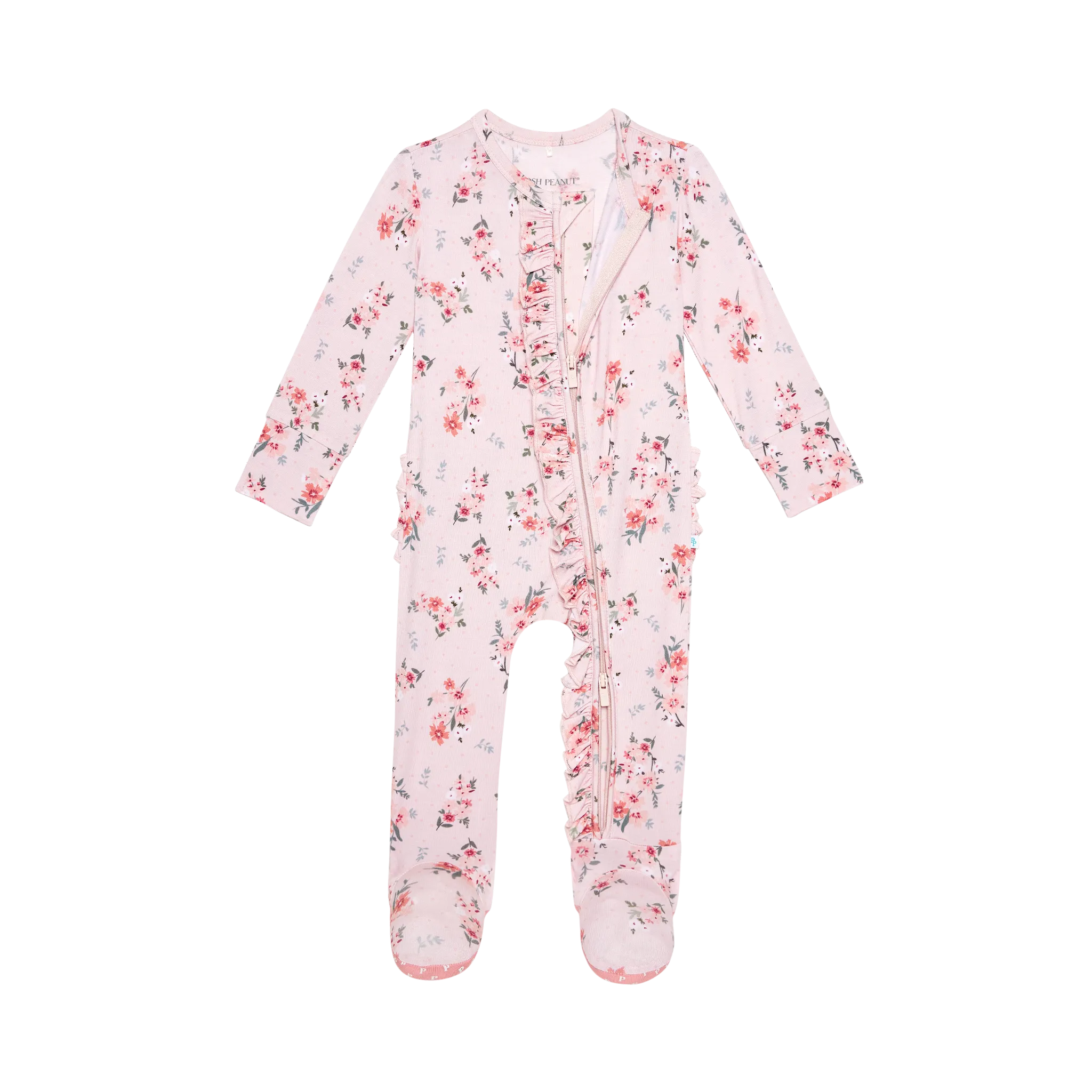 Posh Peanut London Ruffled Zippered Footie