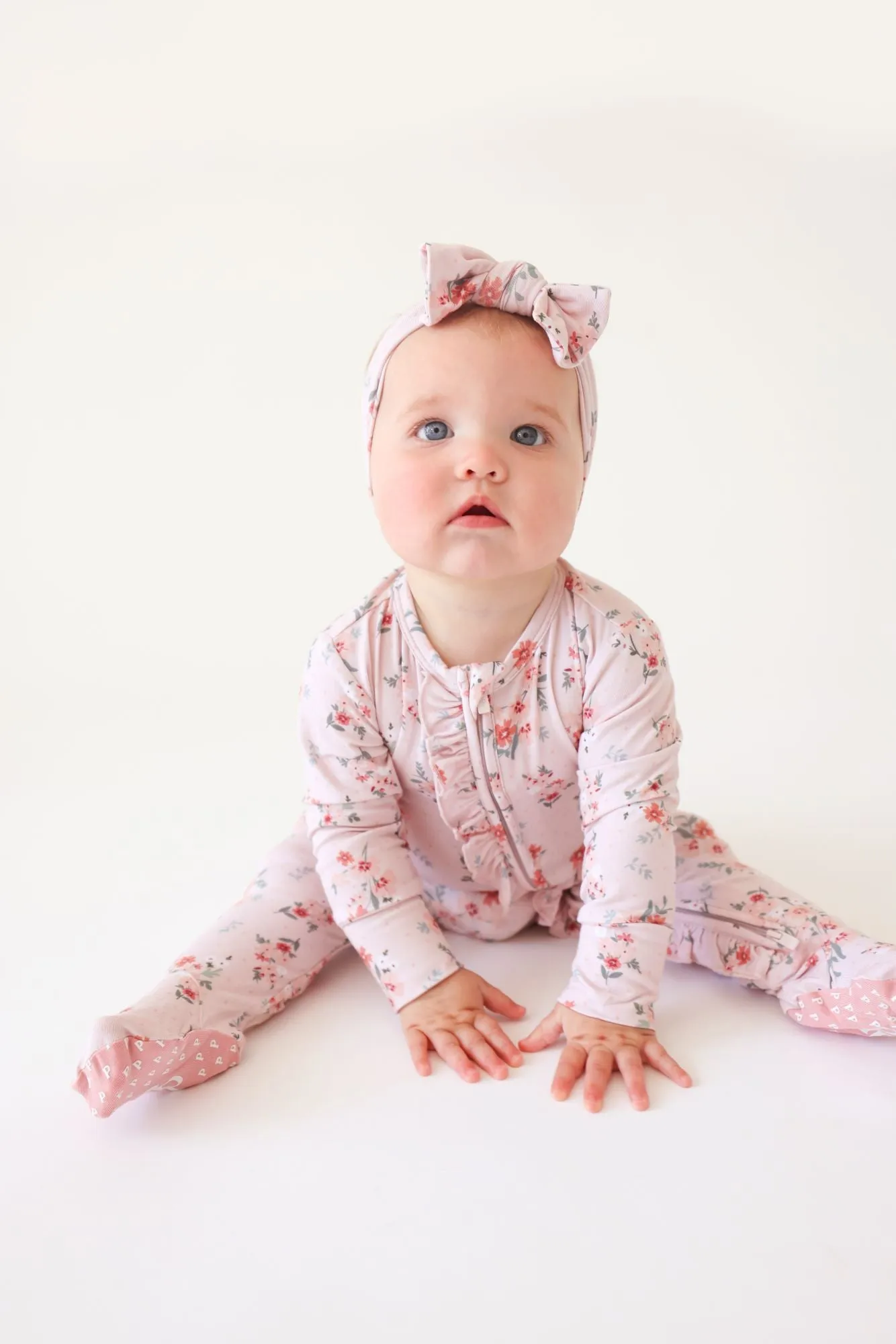 Posh Peanut London Ruffled Zippered Footie