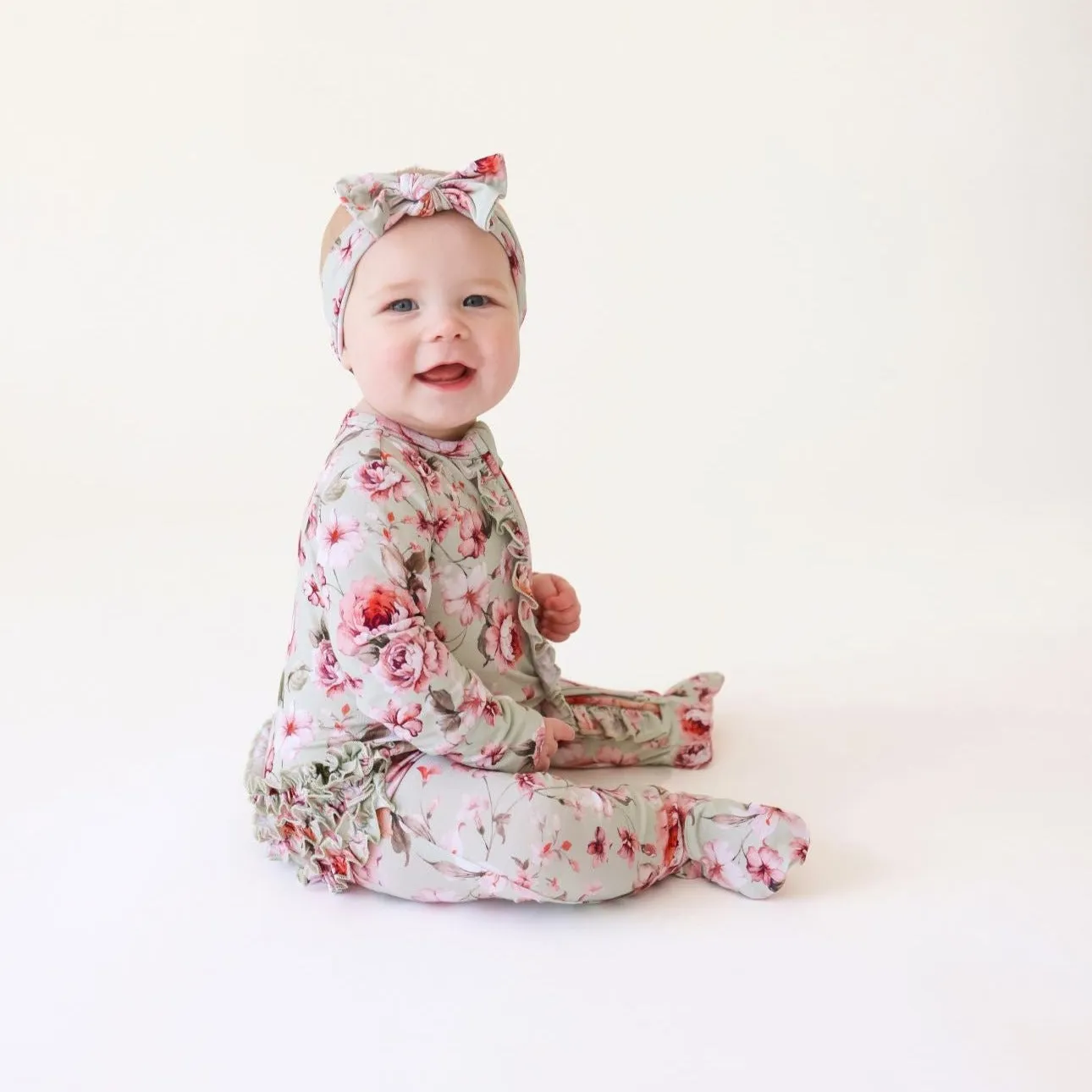 Posh Peanut Millicent Ruffled Zippered Footie