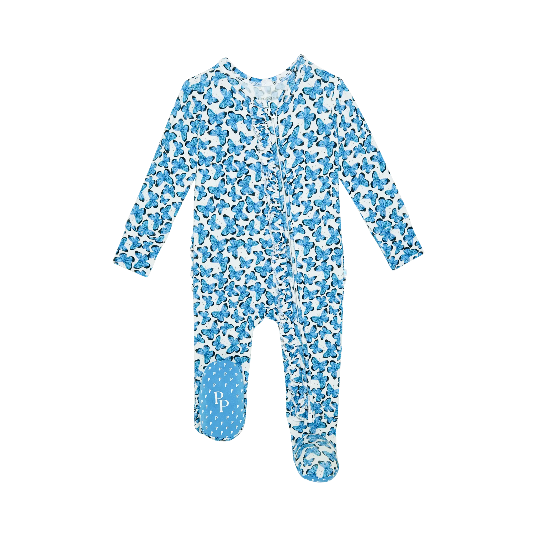 Posh Peanut Nayeli Ruffled Zippered Footie