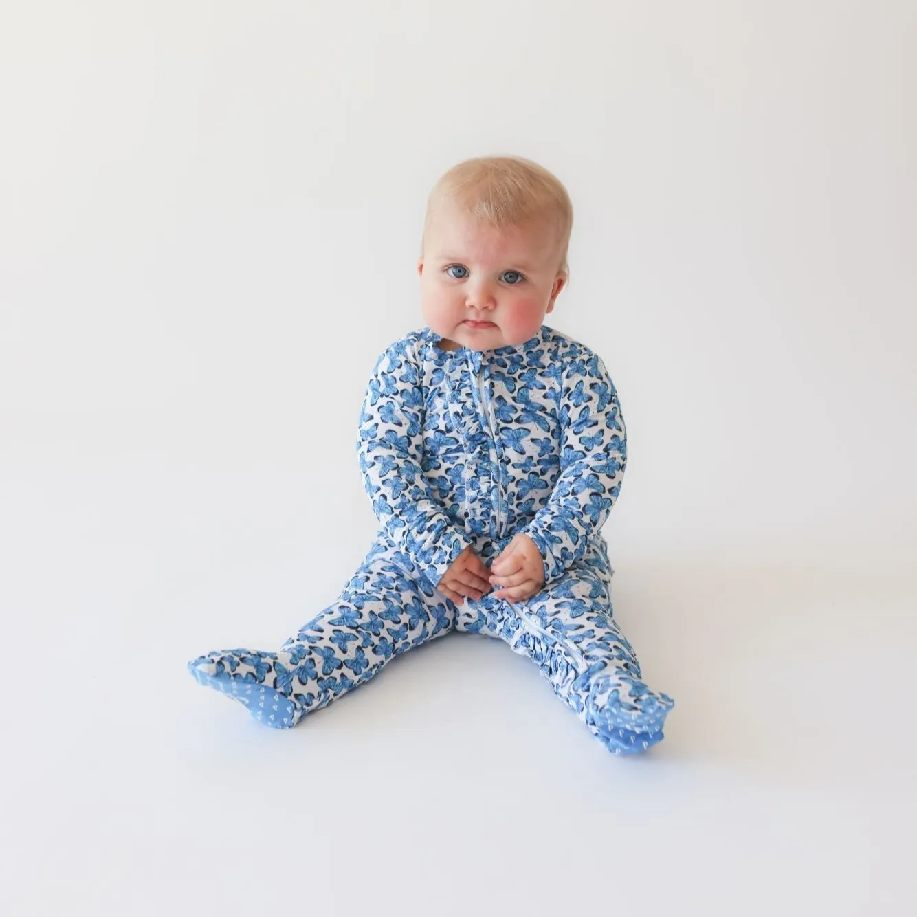 Posh Peanut Nayeli Ruffled Zippered Footie