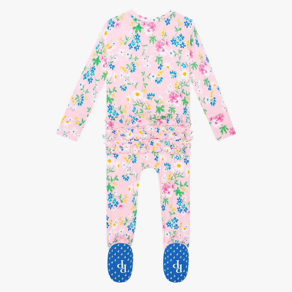 Posh Peanut Nicole Ruffled Zippered Footie