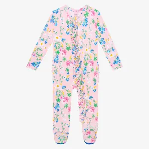 Posh Peanut Nicole Ruffled Zippered Footie