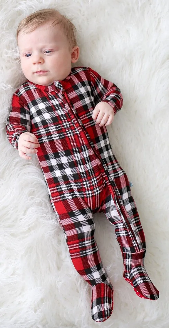 Posh Peanut Noah Plaid Zippered Footie