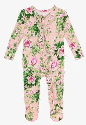 Posh Peanut Renia Ruffled Zippered Footie