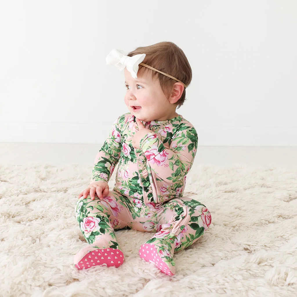 Posh Peanut Renia Ruffled Zippered Footie