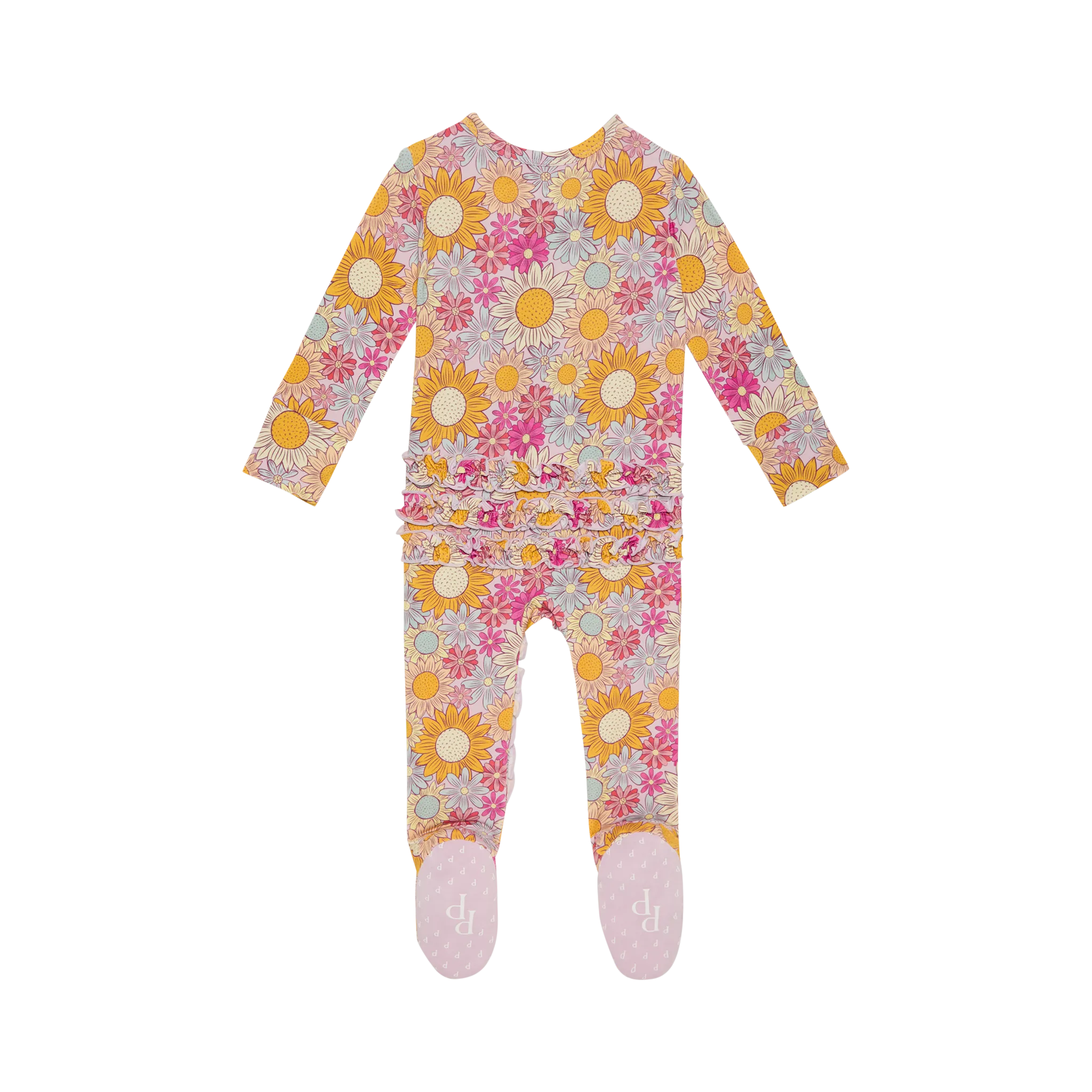 Posh Peanut Rosalinda Ruffled Zippered Footie
