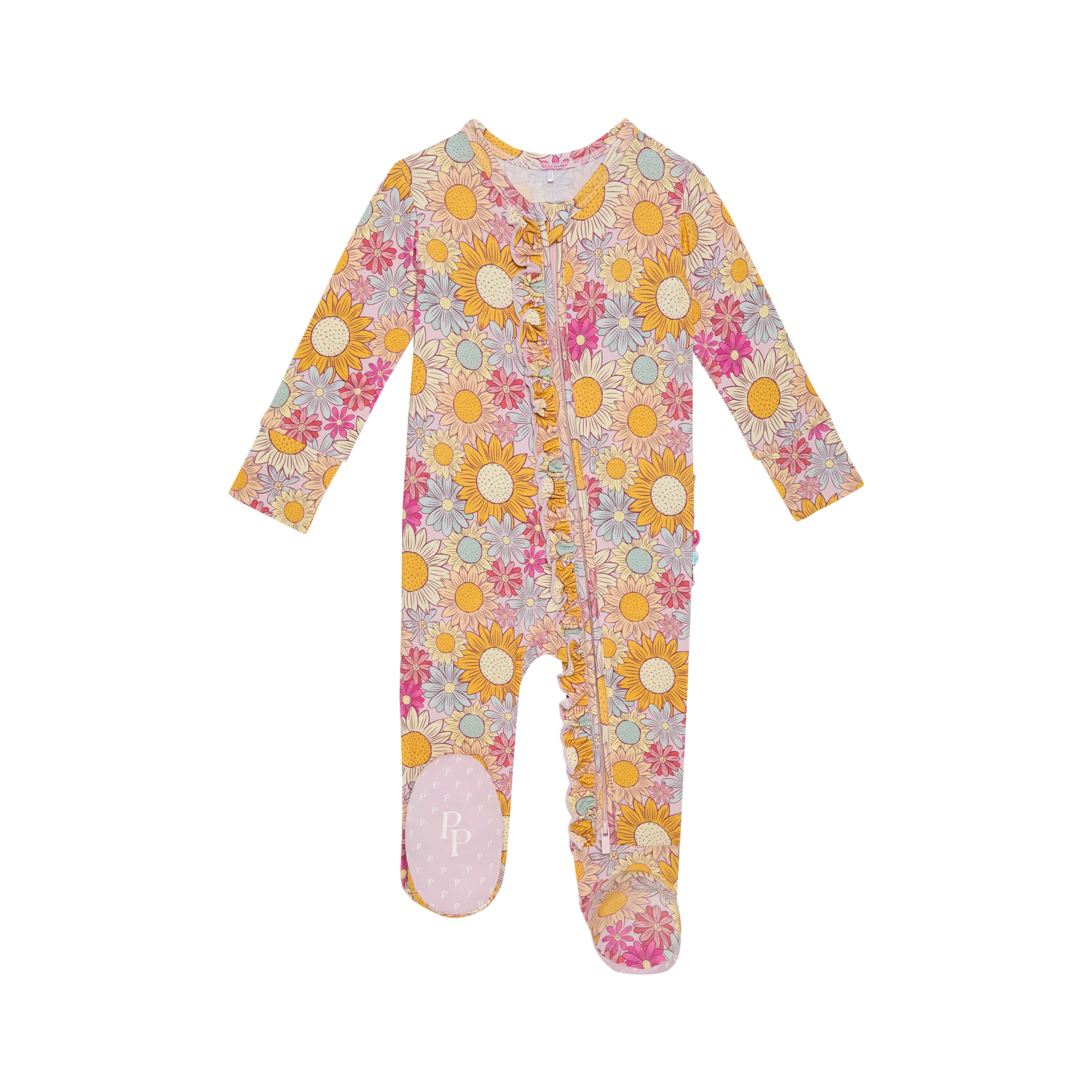 Posh Peanut Rosalinda Ruffled Zippered Footie